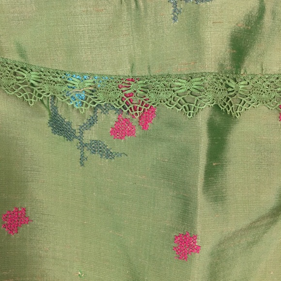 Nicole Miller green silk floral maxi skirt - Picture 7 of 9